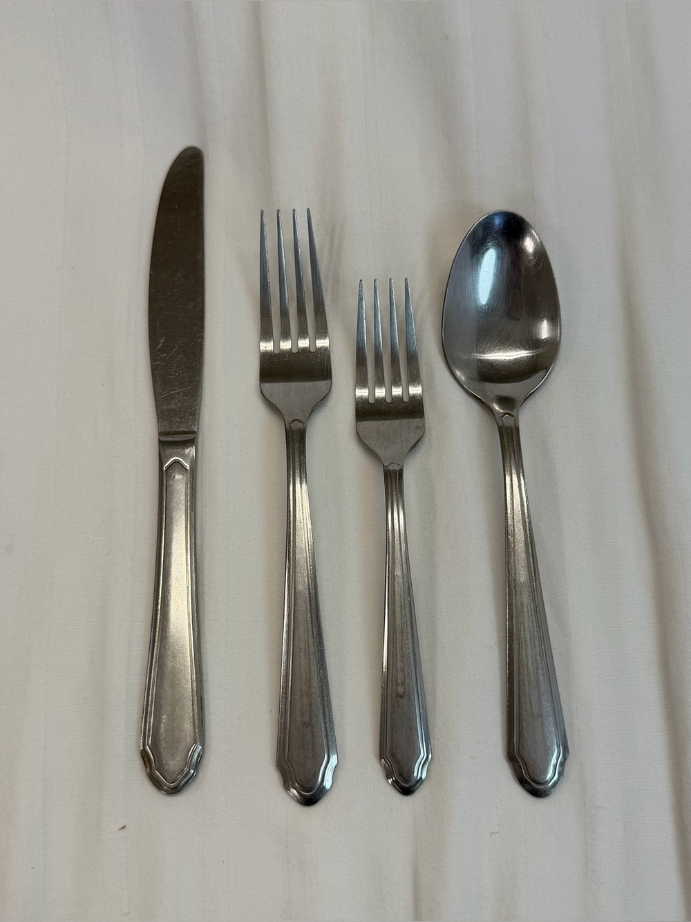 Hampton Silversmiths Quattro Stainless Flatware Lot Of 4-Spoon, Knife, Fork
